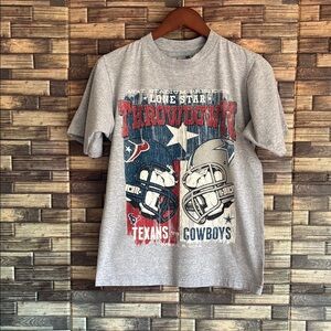 Team Apparel Gray Short Sleeve Tee Cowboys vs Texans Small Unisex